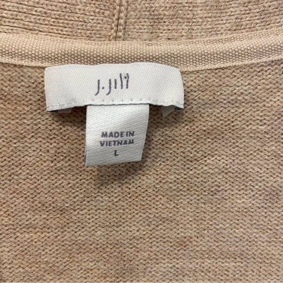 J Jill Large Sweater Cardigan Long Button front Brown Tan Color Block - Picture 4 of 11